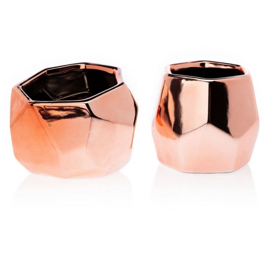 Keramický květináč DORIS 8x9 cm rose gold