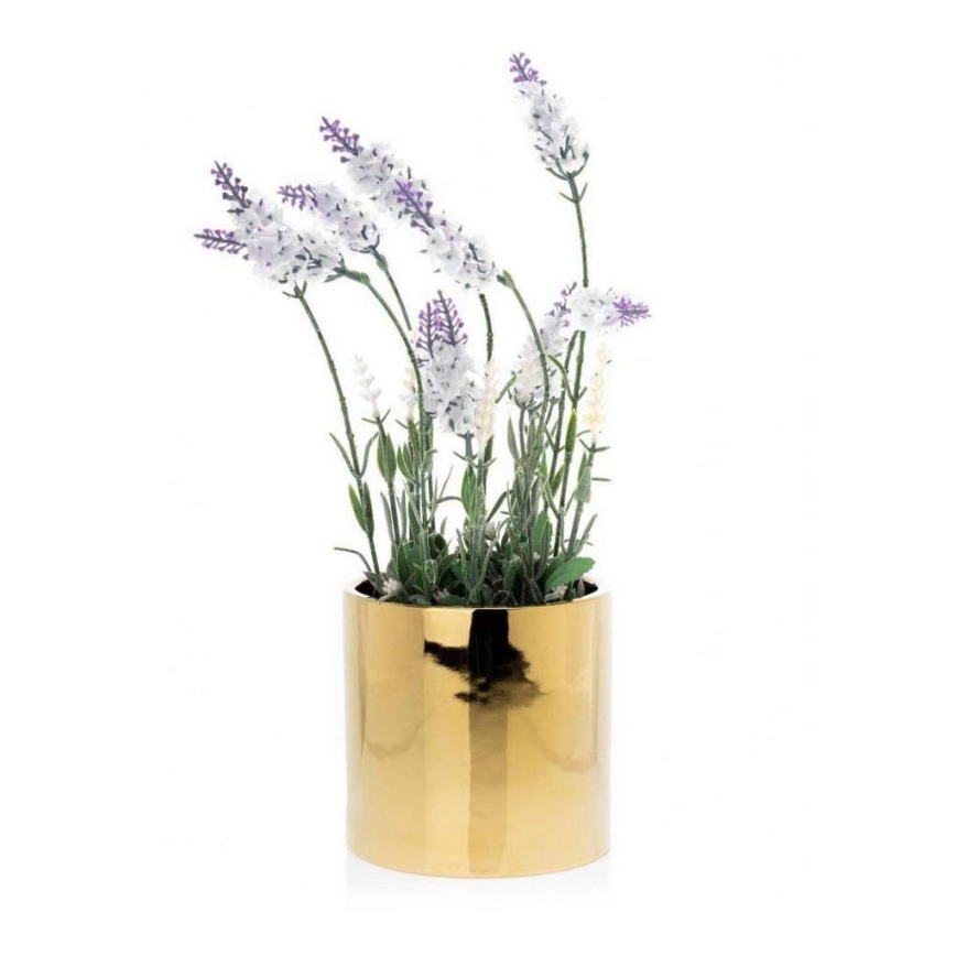 Keramický květináč FLORA 13x13 cm zlatá