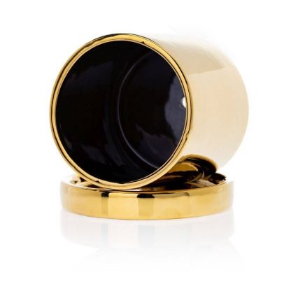 Keramický květináč s miskou HANYA 13x13 cm zlatá