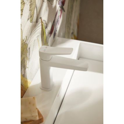 KFA Armatura 4522-815-44 - Umyvadlová baterie + výpusť MALAGA 15,9 cm bílá