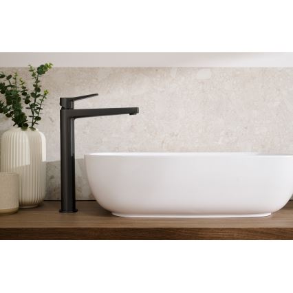 KFA Armatura 4522-815-81 - Umyvadlová baterie + výpusť MALAGA 15,9 cm černá