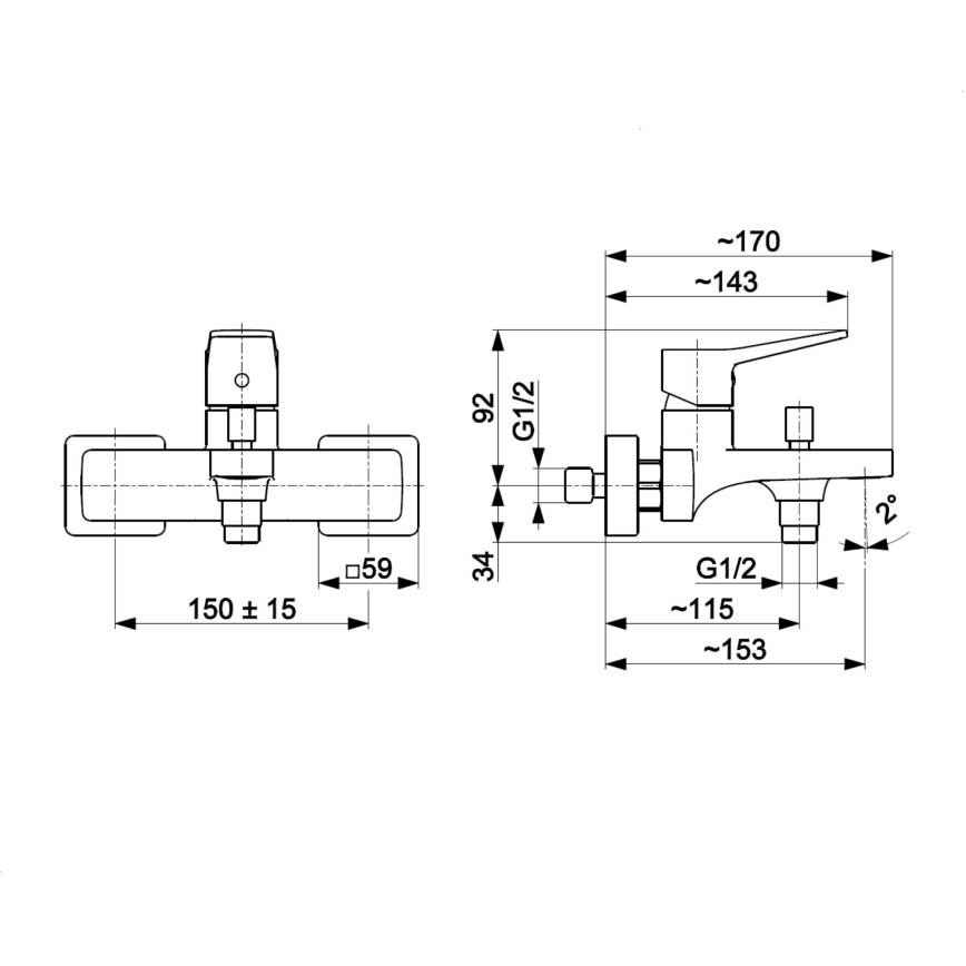 KFA Armatura 4524-010-81 - Vanová baterie MALAGA černá