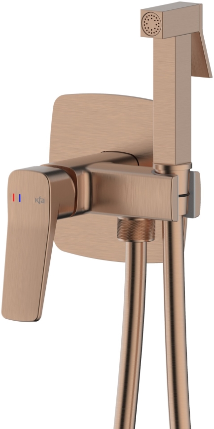 KFA Armatura 4529-512-34 - Bidetová baterie se sprškou pro podomítkovou instalaci MALAGA rose gold