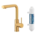 KFA Armatura 6623-912-31 - Dřezová baterie na filtrovanou vodu DUERO PURE nerez/broušená zlatá + filtr