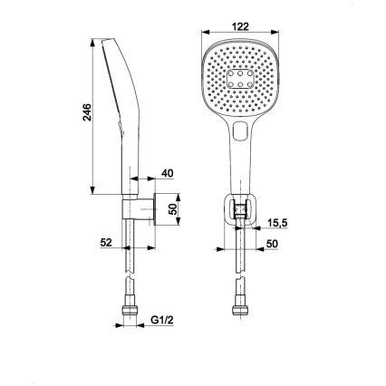 KFA Armatura 841-255-61 - Sprchová sada MALAGA metalicky šedá