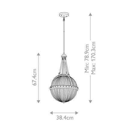 Kichler - Lustr na tyči ASTER 3xE14/60W/230V zlatá