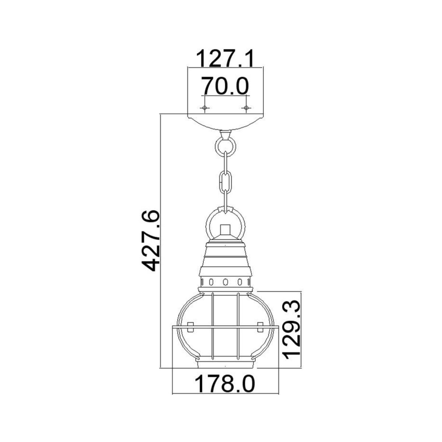 Kichler - Venkovní lustr na řetězu BRIDGE POINT 1xE27/60W/230V IP44