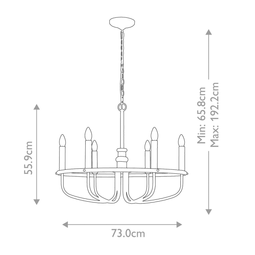Kichler - Lustr na řetězu CAPITOL HILL 6xE14/40W/230V