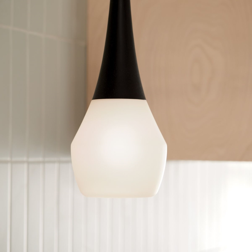Kichler - Lustr na tyči DEELA 1xE27/60W/230V pr. 17,8 cm černá
