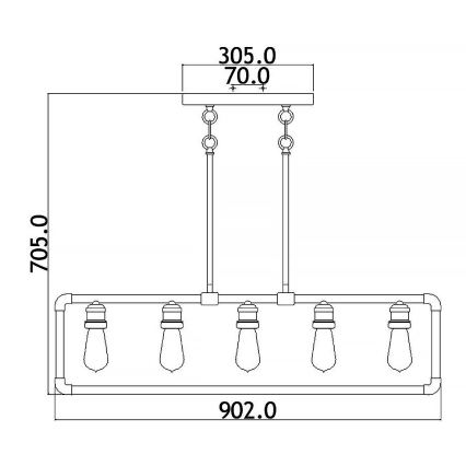 Kichler - Lustr na tyči IMAHN 5xE27/60W/230V