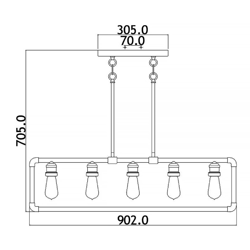Kichler - Lustr na tyči IMAHN 5xE27/60W/230V