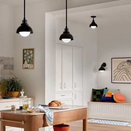 Kichler - Nástěnná lampa NIVA 1xE27/40W/230V černá