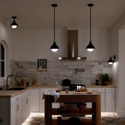 Kichler - Nástěnná lampa NIVA 1xE27/40W/230V černá