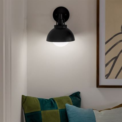 Kichler - Nástěnná lampa NIVA 1xE27/40W/230V černá