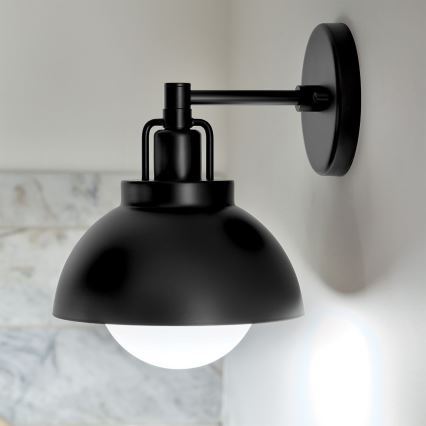 Kichler - Nástěnná lampa NIVA 1xE27/40W/230V černá