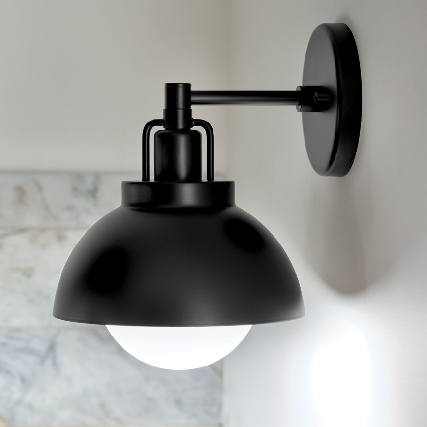 Kichler - Nástěnná lampa NIVA 1xE27/40W/230V černá