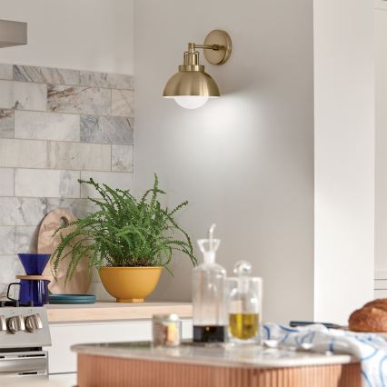Kichler - Nástěnná lampa NIVA 1xE27/40W/230V mosaz