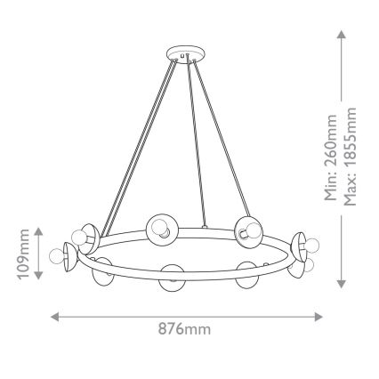 Kichler - Lustr na lanku PALTA 9xE14/40W/230V zlatá