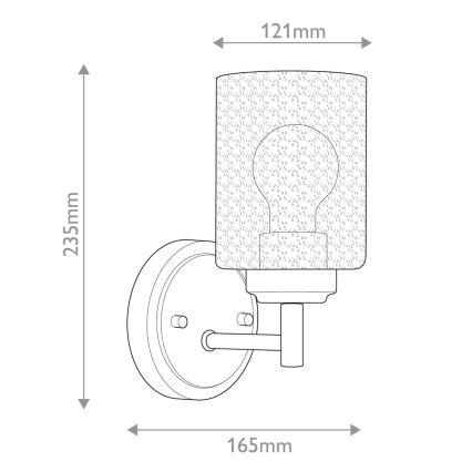 Kichler - Nástěnná lampa WINSLOW 1xE27/60W/230V mosaz