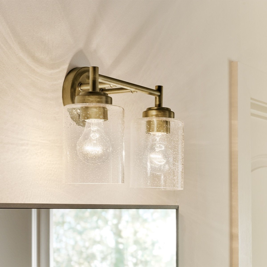 Kichler - Nástěnná lampa WINSLOW 2xE27/60W/230V mosaz