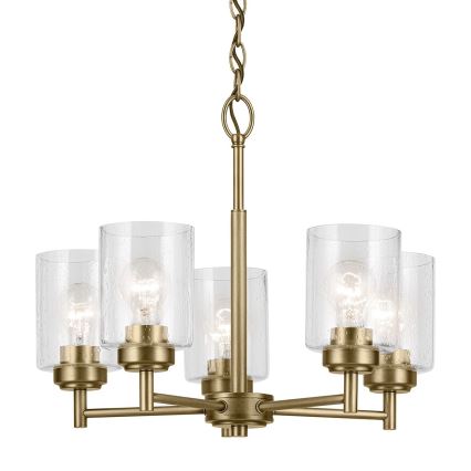 Kichler - Lustr na řetězu WINSLOW 5xE27/60W/230V pr. 50,2 cm mosaz