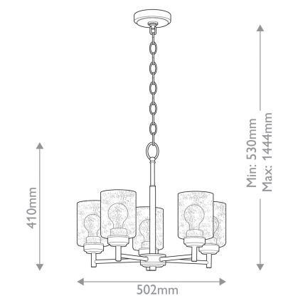 Kichler - Lustr na řetězu WINSLOW 5xE27/60W/230V pr. 50,2 cm mosaz