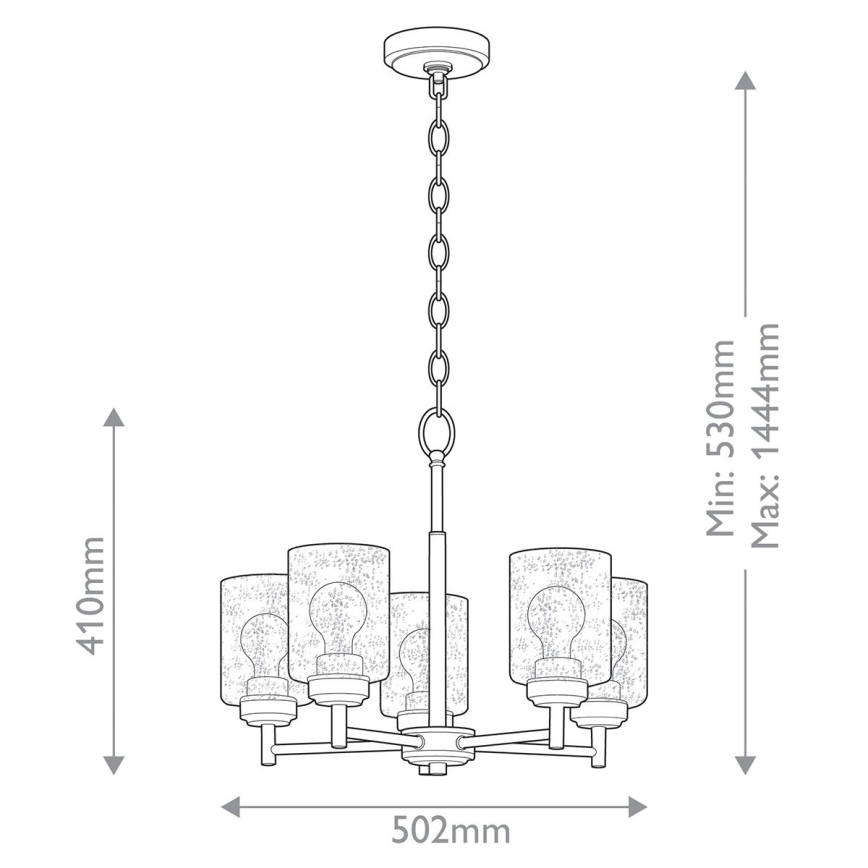 Kichler - Lustr na řetězu WINSLOW 5xE27/60W/230V pr. 50,2 cm mosaz