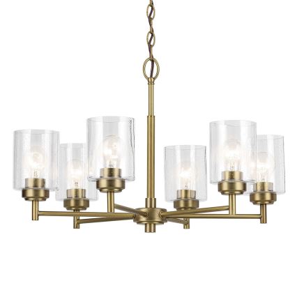 Kichler - Lustr na řetězu WINSLOW 6xE27/60W/230V pr. 66 cm mosaz