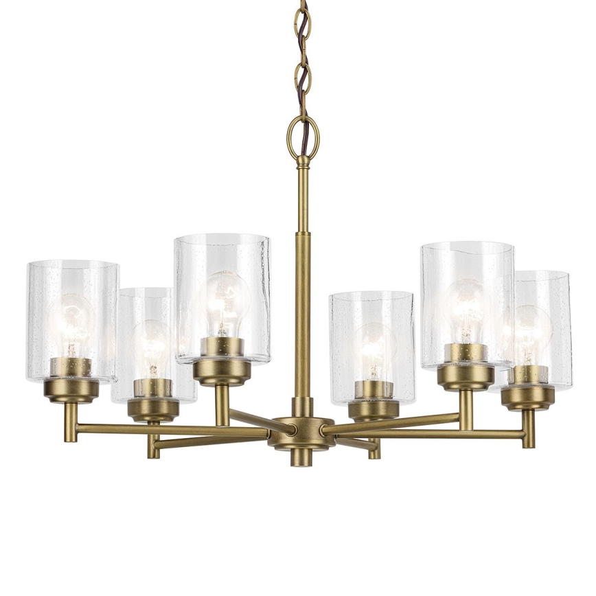 Kichler - Lustr na řetězu WINSLOW 6xE27/60W/230V pr. 66 cm mosaz