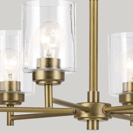 Kichler - Lustr na řetězu WINSLOW 6xE27/60W/230V pr. 66 cm mosaz