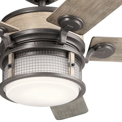 Kichler - LED Stmívatelný stropní ventilátor AHRENDALE LED/10W/230V IP44 + dálkové ovládání