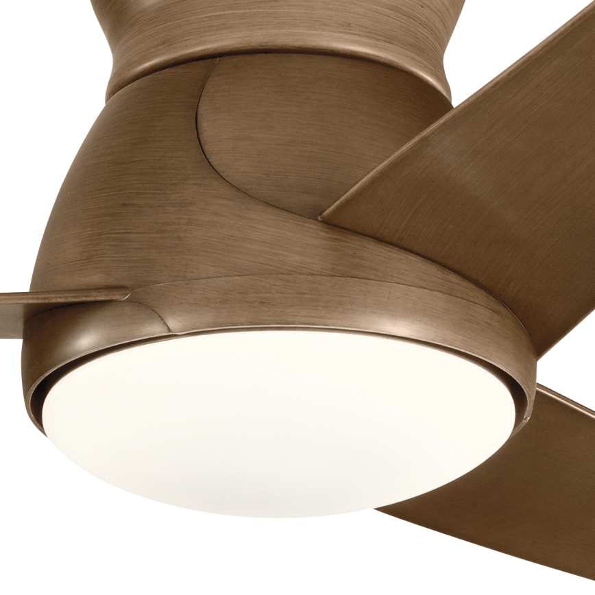 Kichler - LED Stmívatelný stropní ventilátor ERIS LED/10W/230V bronz IP44 + dálkové ovládání