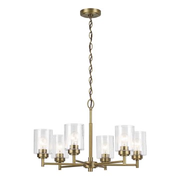 Kichler - Lustr na řetězu WINSLOW 6xE27/60W/230V pr. 66 cm mosaz