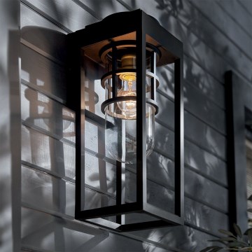 Kichler - Venkovní nástěnné svítidlo HONE M 1xE27/60W/230V IP44 černá