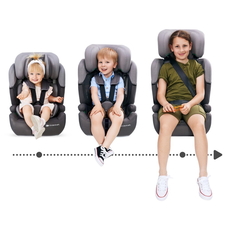 KINDERKRAFT - Autosedačka COMFORT UP i-Size (76-150 cm) světle šedá