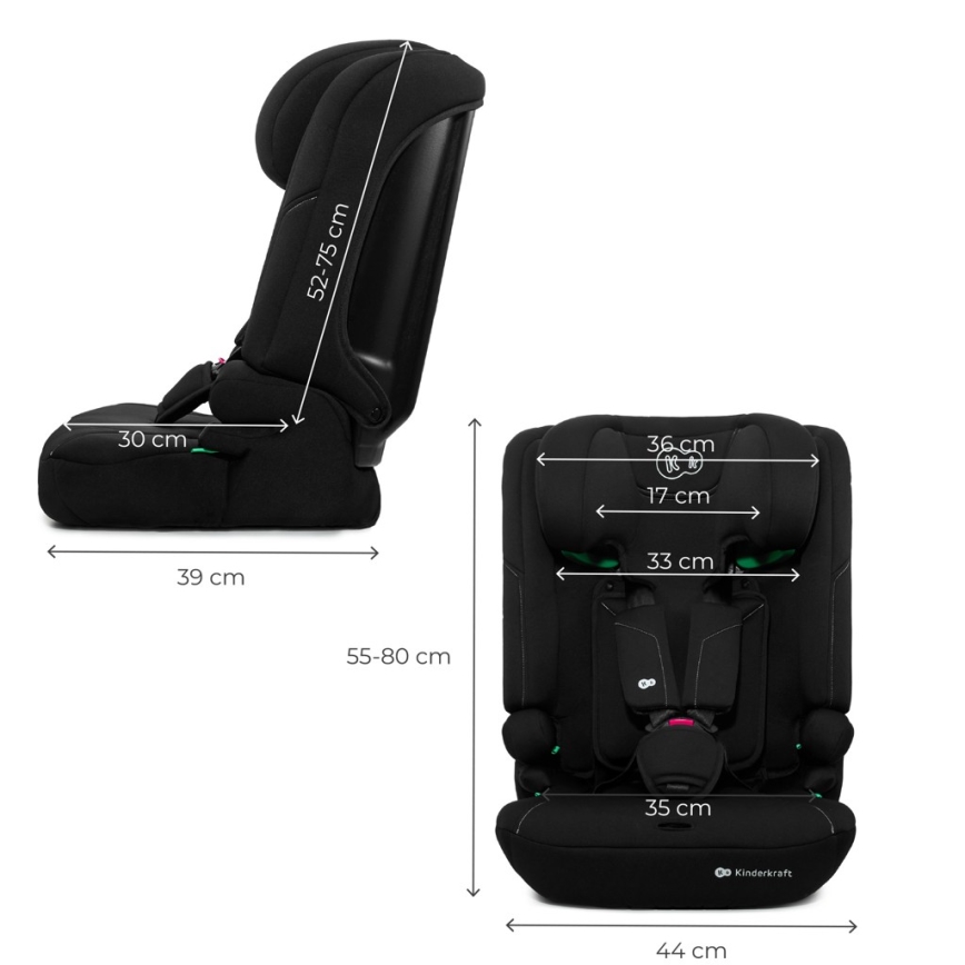 KINDERKRAFT - Autosedačka I-COMFY i-Size 76-150 cm černá