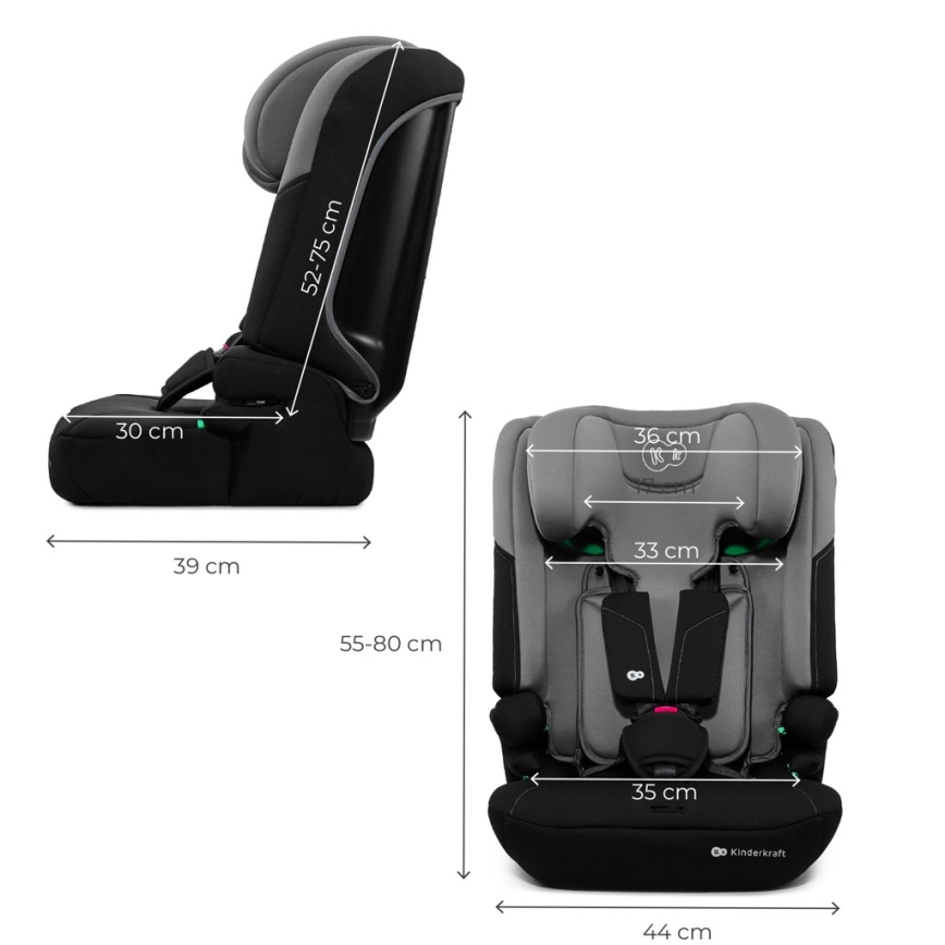 KINDERKRAFT - Autosedačka I-COMFY i-Size 76-150 cm šedá