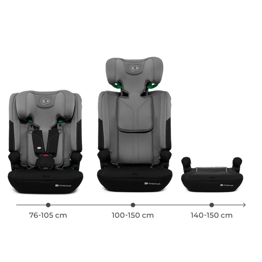 KINDERKRAFT - Autosedačka I-COMFY i-Size 76-150 cm šedá