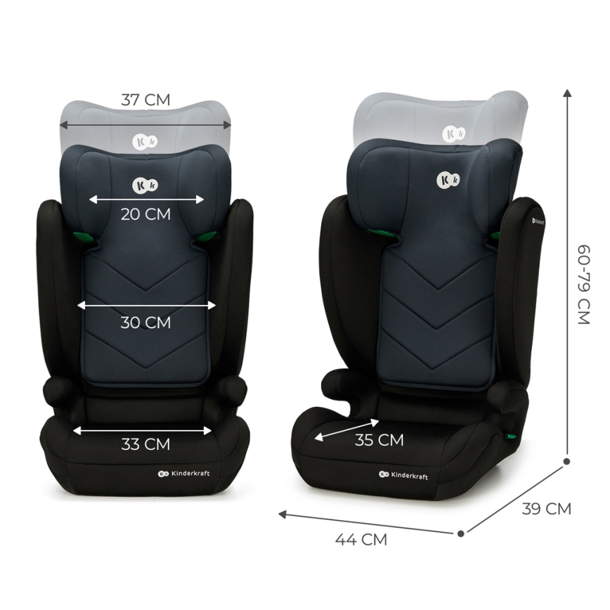 KINDERKRAFT - Autosedačka I-SPARK i-Size (100-150 cm) černá