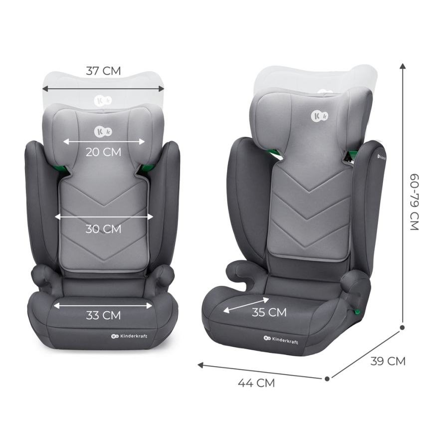 KINDERKRAFT - Autosedačka I-SPARK i-Size (100-150 cm) šedá