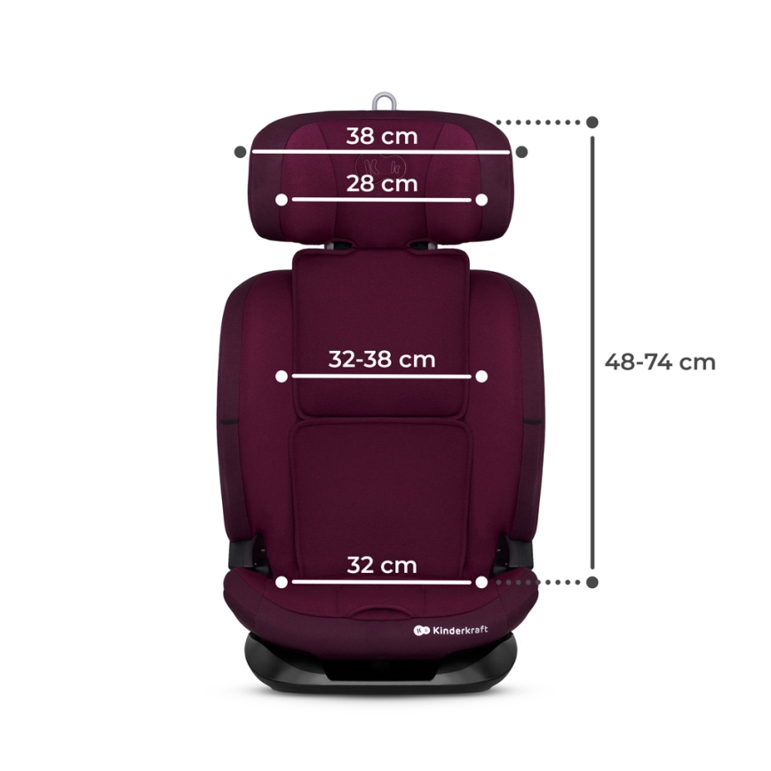 KINDERKRAFT - Autosedačka ONETO 3 i-Size (76-150 cm) + Isofix Cherry pearl