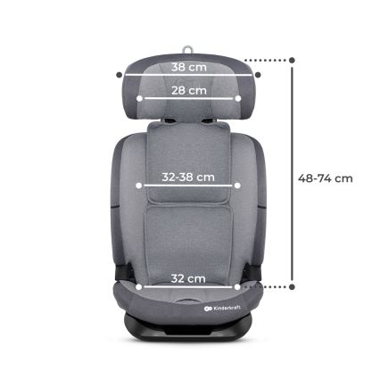 KINDERKRAFT - Autosedačka ONETO 3 i-Size (76-150 cm) + Isofix Cool grey