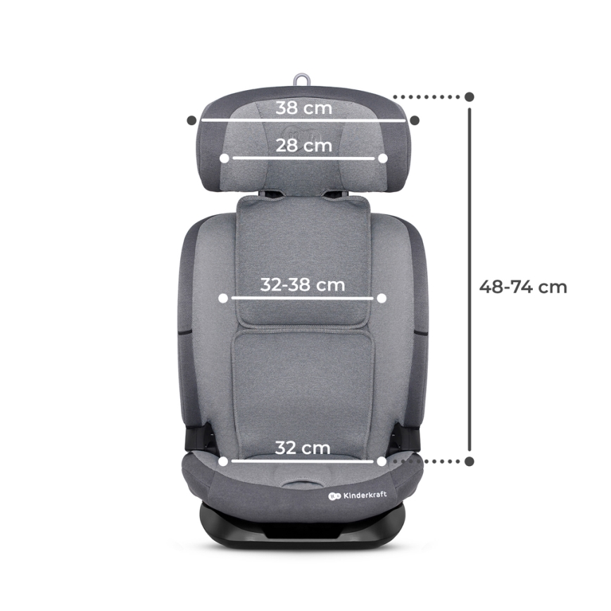 KINDERKRAFT - Autosedačka ONETO 3 i-Size (76-150 cm) + Isofix Cool grey