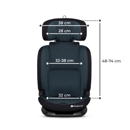 KINDERKRAFT - Autosedačka ONETO 3 i-Size (76-150 cm) + Isofix Graphite black