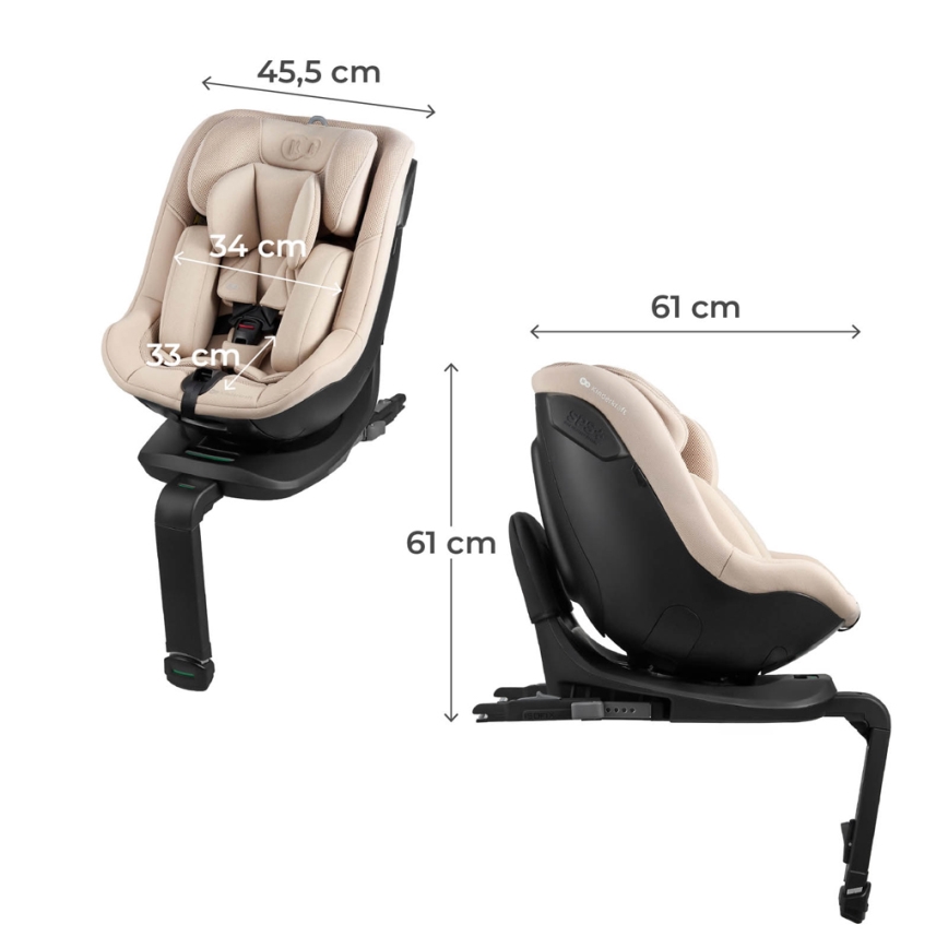 KINDERKRAFT - Autosedačka s otočnou základnou I-GUARD i-Size 40-105 cm černá