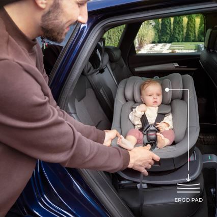 KINDERKRAFT - Autosedačka s otočnou základnou I-GUARD i-Size 40-105 cm šedá
