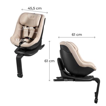 KINDERKRAFT - Autosedačka s otočnou základnou I-GUARD PRO i-Size 61-105 cm béžová