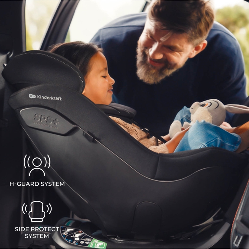 KINDERKRAFT - Autosedačka s otočnou základnou I-GUARD PRO i-Size 61-105 cm černá