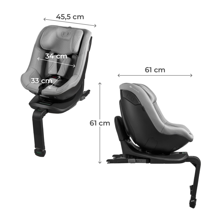 KINDERKRAFT - Autosedačka  s otočnou základnou I-GUARD PRO i-Size 61-105 cm šedá