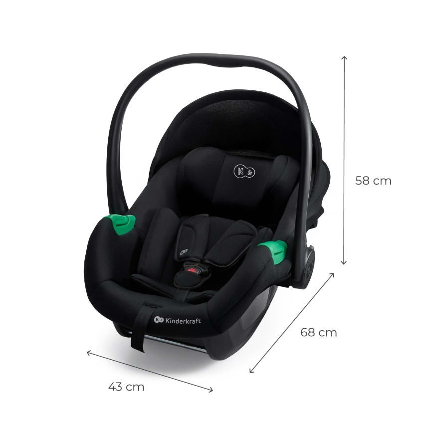 KINDERKRAFT- Autosedačka se základnou MINK PRO 2 i-Size 40-87 cm (0-13 kg) černá